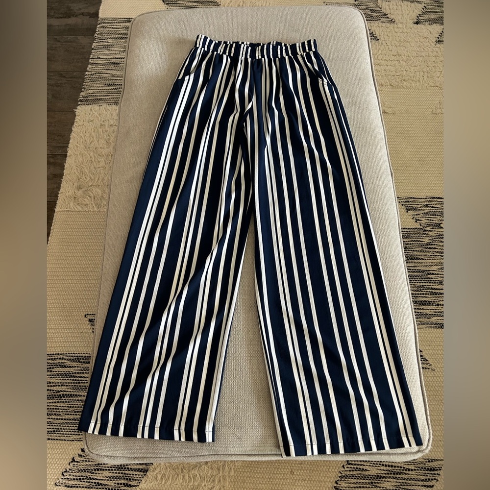 Striped Wide-Leg Pants